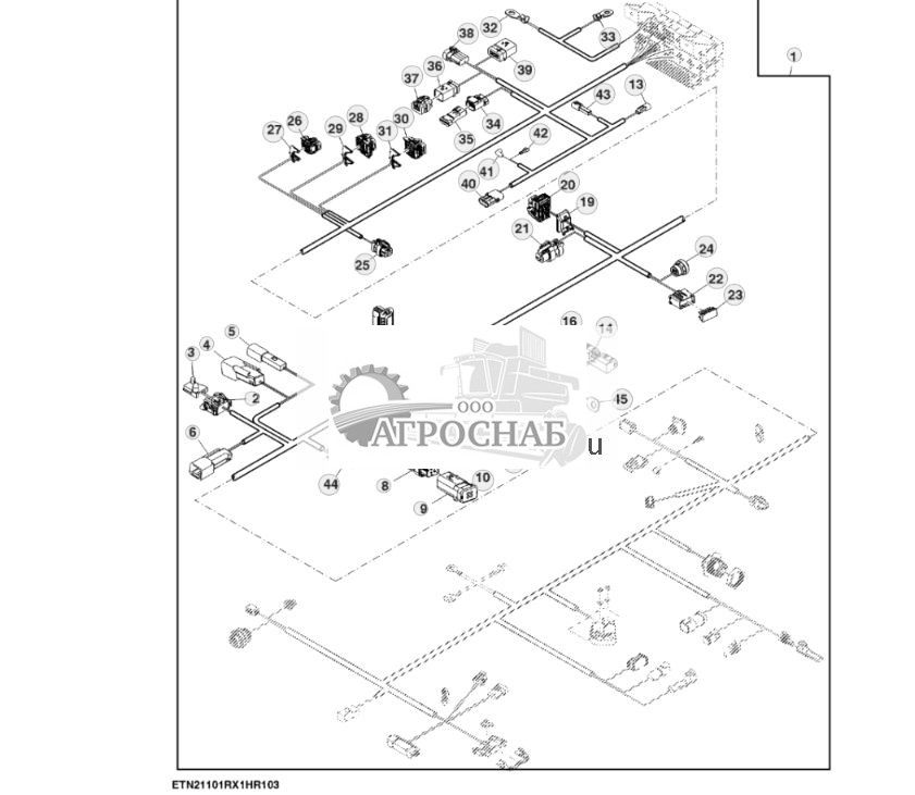 Жгут проводов кабины, процессор CommandCenter™ 4100 4-го поколения (22) ( - 804100) - ST871021 350.jpg